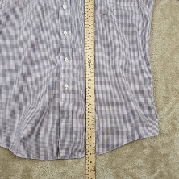 Brooks Brothers Regent Non-Iron Supima Button Up Plaid Shirt Men's Sz 16.5-34 - Picture 5 of 10
